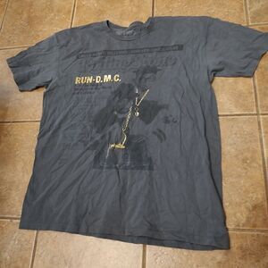 Run DMC Rolling Stones Collection Men's Gray Short Sleeve Graphic T-Shirt Sz XL